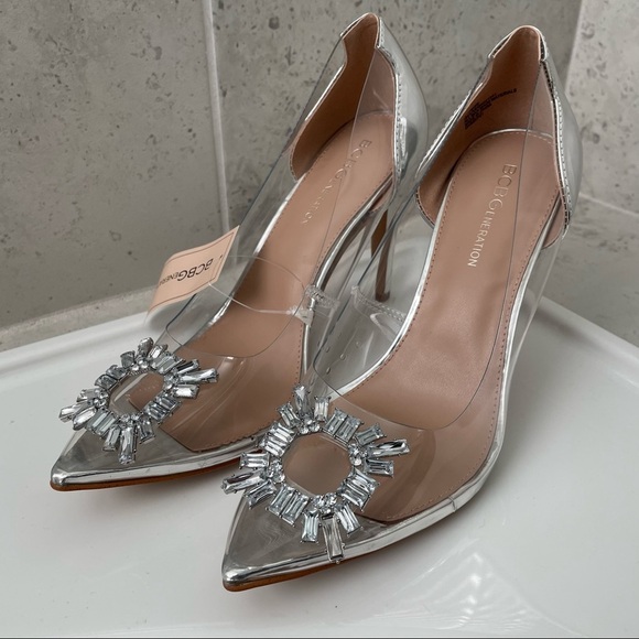 BCBGeneration Clear Rhinestone Ornament Pump Size 8 Women - Picture 4 of 16